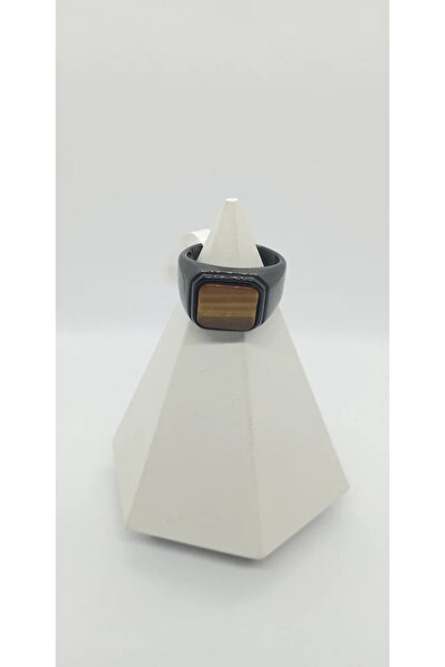 ndjewelry خاتم عين النمر من الفولاذ الأسود