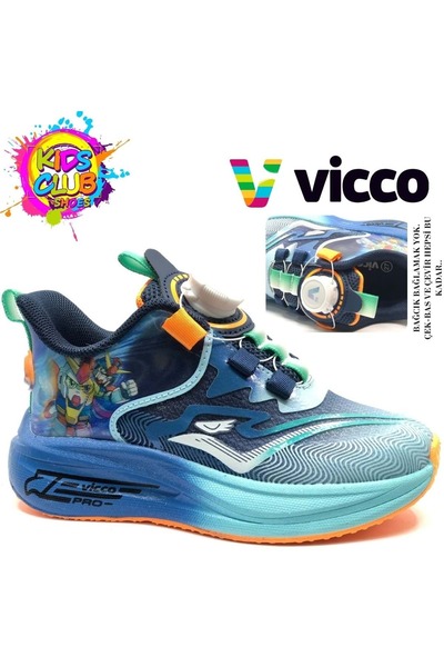 Kids Club Shoes حذاء رياضي للأطفال من Vicco Pekmen Smart Lace-Up طبي باللون ا...