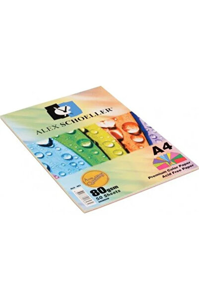 Alex Schoeller ورق Alex ملون مقاس A4 - عبوة مختلطة تحتوي على 50 قطعة