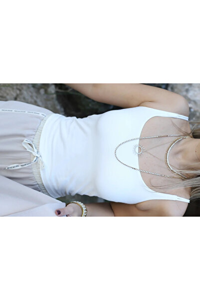 bytugcekaya Ecru Push Up Top cu bretele