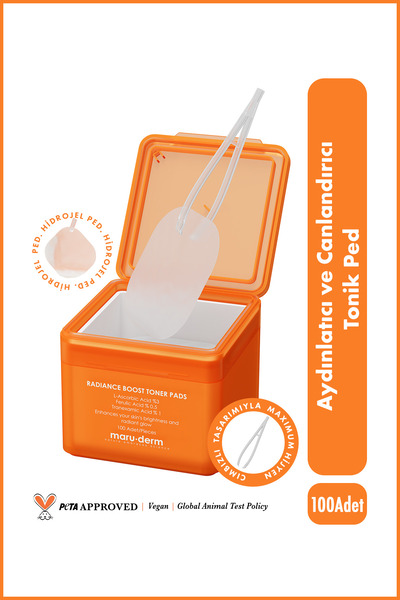 Maru.Derm Aydınlatıcı ve Canlandırıcı Hidrojel Tonik Ped 100 Adet -L-Ascorbic...