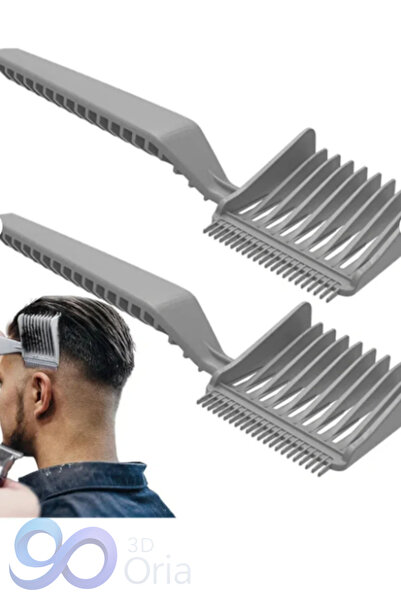 3DOria Profesyonel Berber Saç Kesim Tıraş Tarağı - Plastik - 3d - BEYAZ RENK