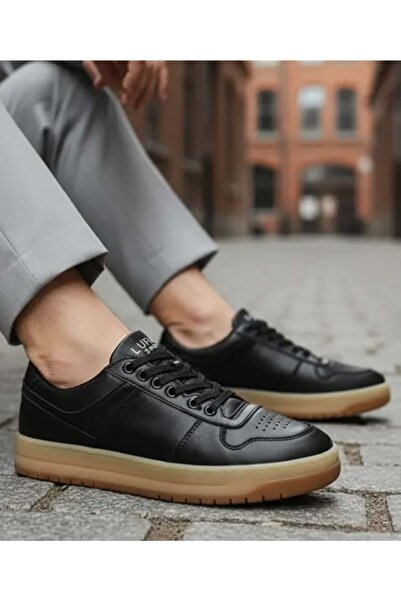 Lufian 111230257 Omar Sneaker Мъжки кожени обувки ЧЕРЕН