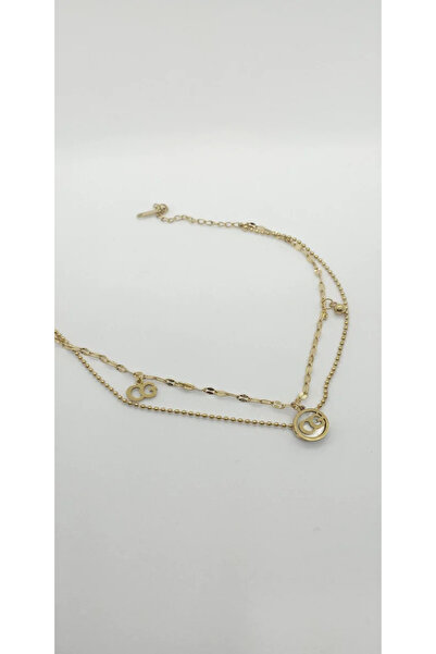 ndjewelry خلخال موديل العلامة التجارية ذو اللون الذهبي ذو المظهر المزدوج