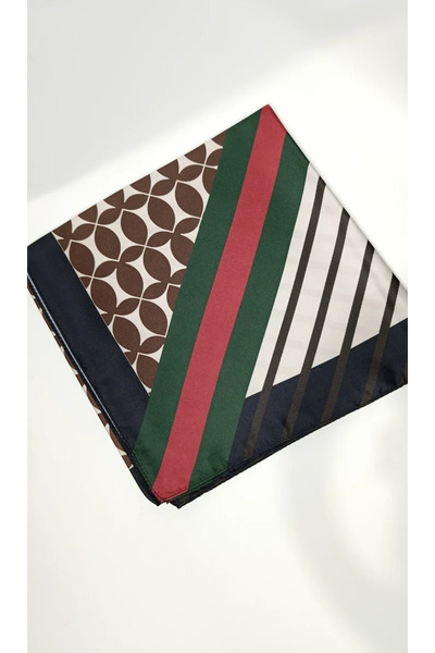 ndjewelry رويال ستريپ – وشاح ساتان مخطط بتصميم ريترو