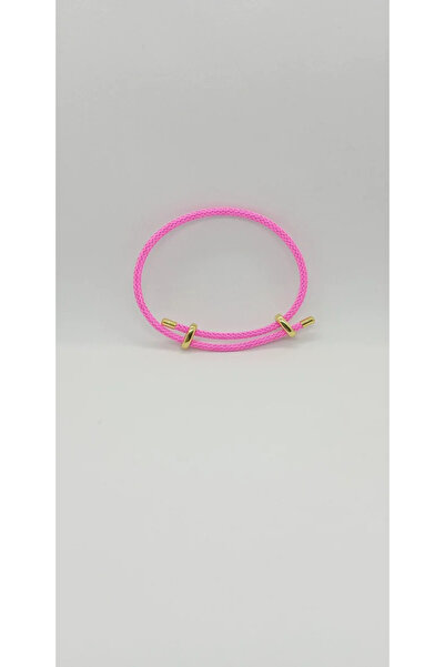 ndjewelry سوار شبكي فولاذي للمصعد باللون الوردي