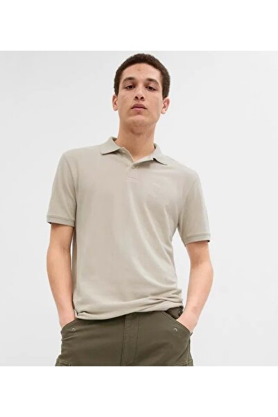 GAP Logo Pike Polo Yaka T-Shirt 5863060 Kısa Kol Tişört Erkek T-Shirt BEJ