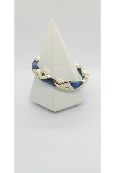 ndjewelry سوار مطاطي أزرق كريمي مثلث الشكل أزرق- كريمي