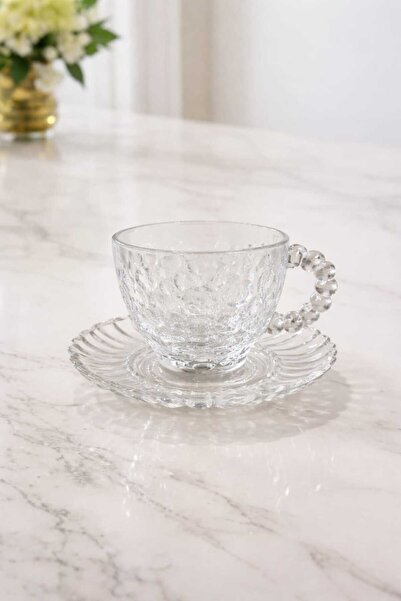 çukurova home Boncuklu Kulplu Cam 4 ' lüKupa Takımı