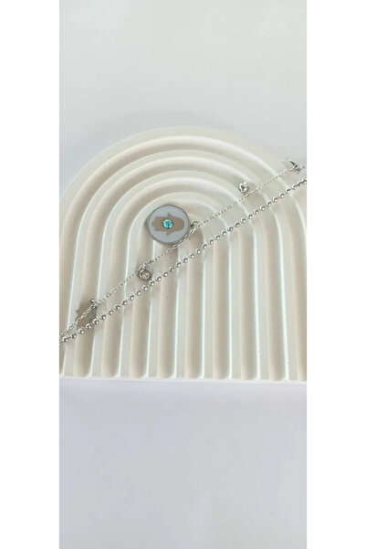 ndjewelry سوار فولاذي مزدوج مع تفاصيل خرز فضية اللون