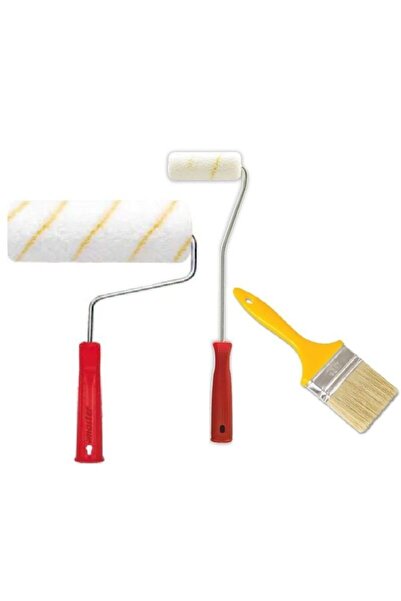 ÇELİKEL Painter's Set 3 Pieces 10cm Roller - 20cm Roller - 2No Shortcut Brush