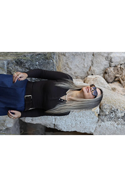 bytugcekaya Bluză Bitter Brown cu închidere cu capse în față