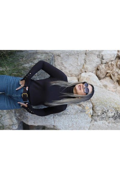 bytugcekaya Bitter Brown Turtleneck Standard Size Sleeve Drop Pullover