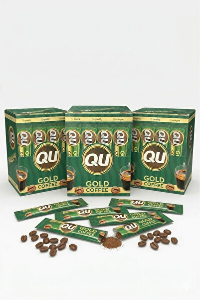 QU أكياس قهوة سريعة التحضير ذهبية، عبوة من 3 أكياس، 144 × 2 غ، 288 غ، نكهة غن...