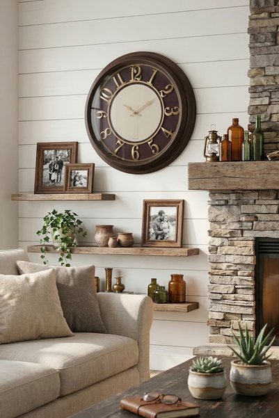 Frapan Home GLX 46 Cm Premium Kabartma Rakamlı Dekoratif Duvar Saati Sessiz Mekanizmalı Büyük Boy Salon Saati