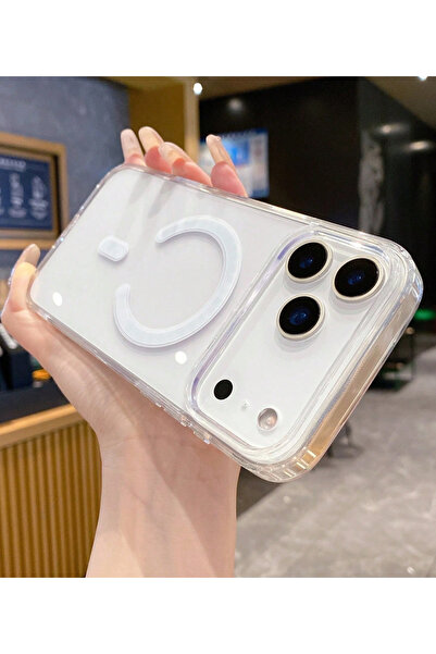 KVK PRİVACY Apple İphone 17 PRO Uyumlu Şeffaf MagSafe Kılıf Darbe Emici Silik...