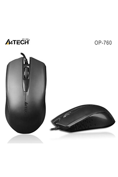 A4 Tech OP-760 SİYAH USB OPTİK 1200DPI KABLOLU MOUSE