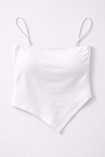 ibeeka Essential basic Strap crop - Top cu sutien integrat - ECRU - S