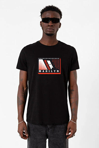 Tshirthane Marilyn Manson 90's Storyboard Black Men's T-Shirt