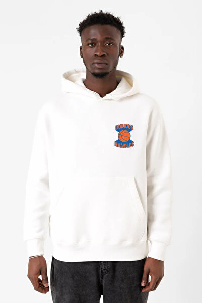 Tshirthane Sumnjivi logotip "Handles" na beloj muškoj majici sa kapuljačom i ...