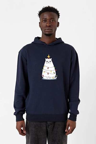 Tshirthane Mornarsko plava mrzovoljna božićna muška majica sa kapuljačom 3ip