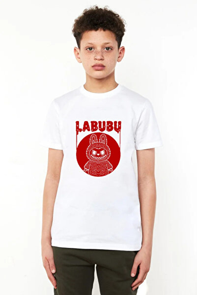 Tshirthane Labubu Edgy White Children's Bicycle T-Shirt