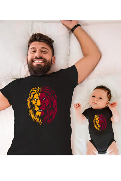 Tshirthane Sarı Kırmızı Aslan Baba Oğul Kız TEK ÜRÜN FİYATIDIR KOMBİN YAPMAK ...