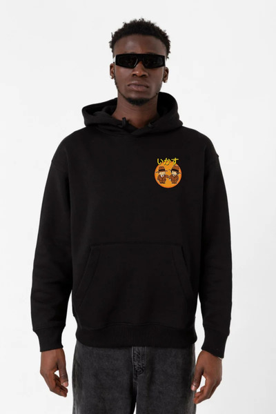 Tshirthane Dragon Ball Z Чоловічий 3-панельний чорний аніме-светр з капюшоном