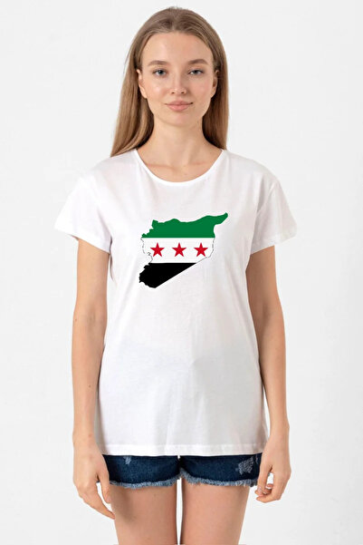 Tshirthane Syria New Flag White Women's Cycling Collar Tshirt
