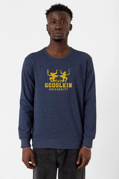 Tshirthane Gen V Godolkin University Logo indigo muška majica sa dva niti