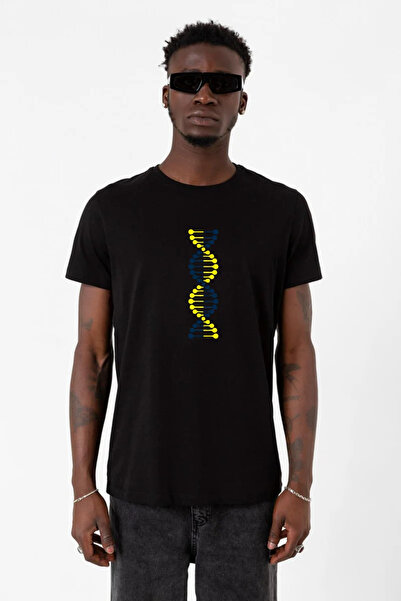 Tshirthane Yellow Navy Blue Dna Black Men's Tshirt