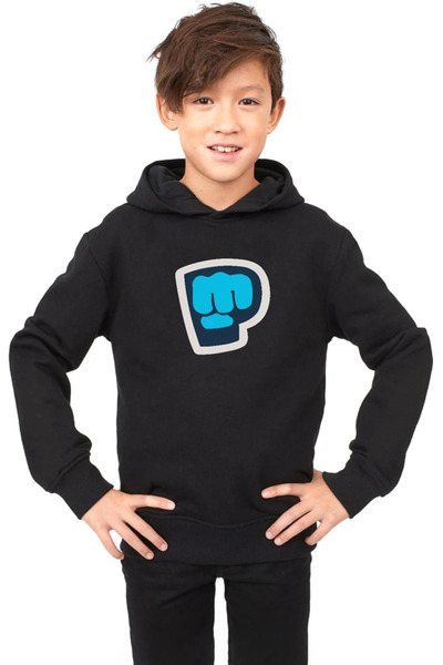 Tshirthane PiewDiePie Active Black Kids 3ip Hoodie