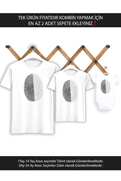 Tshirthane Crno-beli otisak prsta, jedan proizvod za ćerku i oca - Dodajte od...