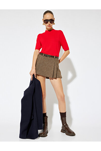 Koton Kısa Kollu Basic Dik Yaka Triko Kazak