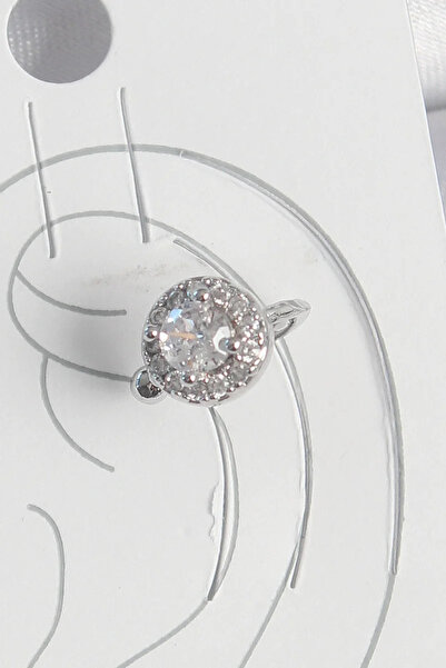 vezorya Brass Silver Color Zircon Stone Women's Cartilage Model Earrings - Li...