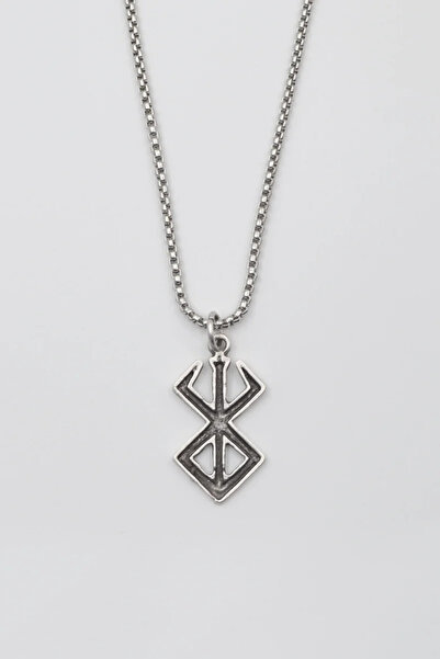 ıdr Berserk Anime Manga Sembol Kolye - Örme İthal Zincirli Unisex Gümüş Kapla...