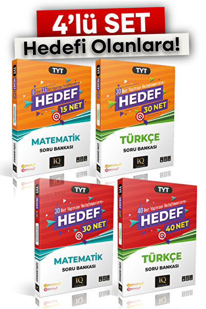 IQ YAYINLARI TYT Hedef 30-40 Türkçe 15-30 Matematik Soru Bankası Seti
