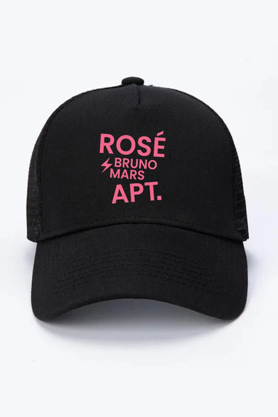 Tshirthane Blackpink Rose Bruno Mars Apt Black Mesh Cap