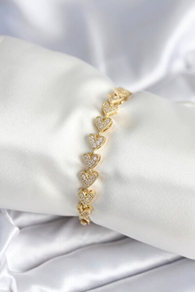 bamido Brass Gold Color Heart Model Women's Bracelet - Lisinya