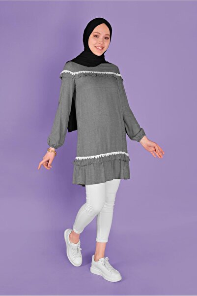 Alvina 41447 Model Ruffled Square Tunic