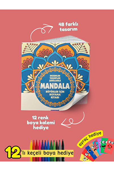 Pembe Pasaj Osmanlı Motifleri Mandala Kitabı - Geleneksel Tasarımlar,