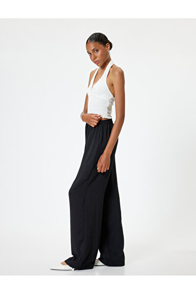 Koton Standard Waist Straight Leg - Waist Lace-up Trousers