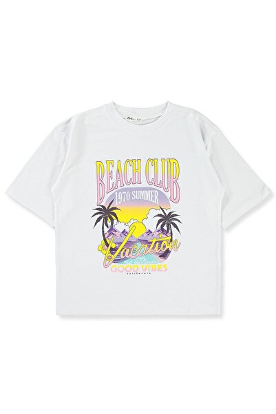 Civil Girls Κοριτσίστικο μπλουζάκι oversize, ηλικίας 10-13 ετών, λευκό