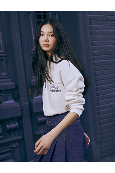 Koton Πλισέ τζιν φούστα με λεπτομέρεια βαμβακερή άνετη εφαρμογή