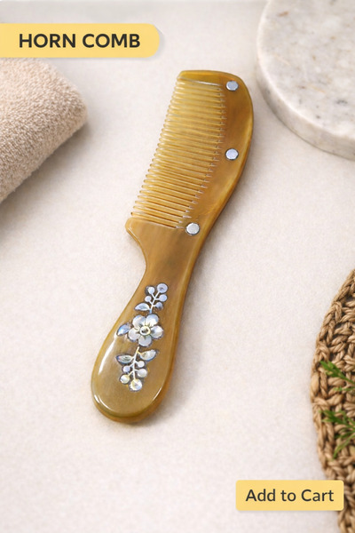 Efsoon Organics Se Def Kakmalı Real Buffalo Horn Comb - Antistatic and Handcrafted