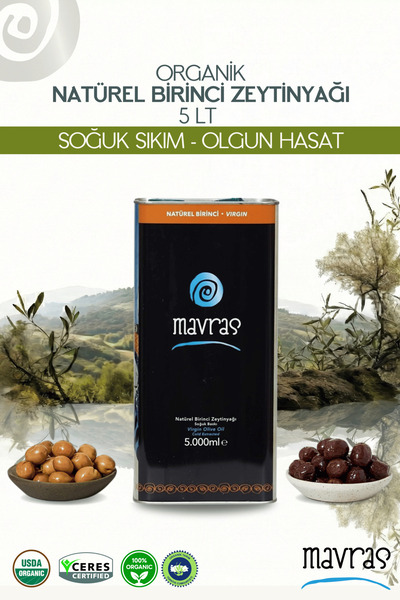 Mavras Natürel Birinci Zeytinyağı - Olgun Hasat 5 Litre