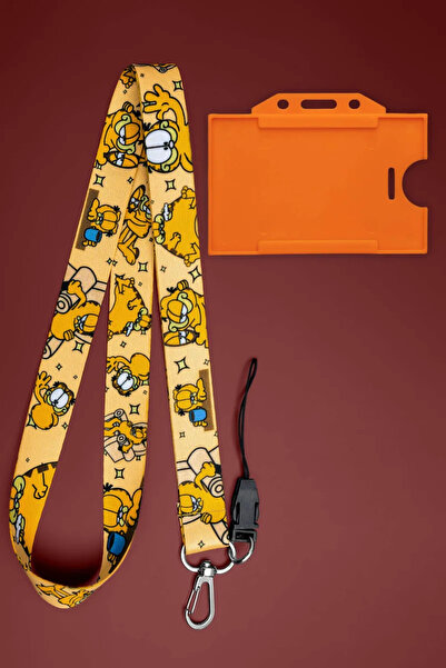 Apptakı Kedi Desenli Boyun İpi Boyun Askı İpi Boyun Askısı ve Kartlık - ASS0262