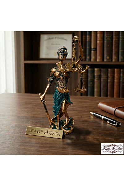 ACAYİPBİUSTA Hediyelik Dekoratif Obje Heykel Biblo Adalet Terazisi Heykeli Th...