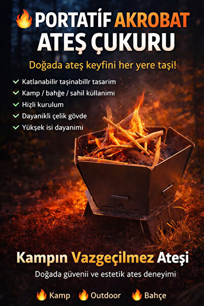 Dara Metal ve Aksesuar PORTATİF AKROBAT ATEŞ ÇUKRU ORMAN ŞÖMİNESİ