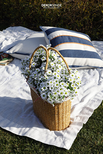 Dekorsende Yapay Papatya Demeti Beyaz 43 cm